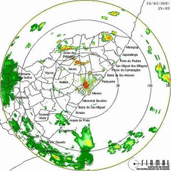 Última imagem feita pelo radar da Ufal