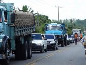 Protesto provocou grande congestionamento na Al 101 Norte