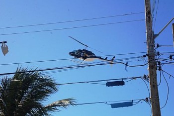 Helicóptero da Seds auxiliou policiais na operação