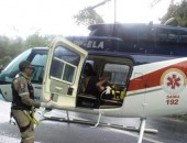 Durval foi levado para o HGE no helicóptero de resgate