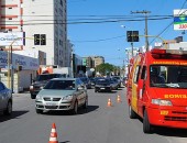 O trânsito no local ficou lento devido ao acidente