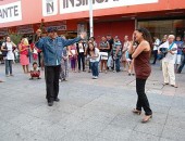 Encenação atraiu atenção do público no Centro