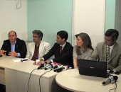 Em coletiva, delegados apresentaram suspeitos de crimes