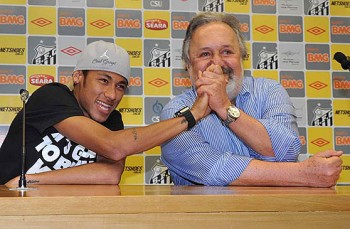 Neymar e o Presidente do Santos