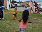 Também foram ralizadas atividades de esporte e lazer destinadas ao público infantil