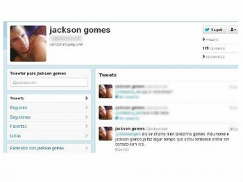 Perfil de Jackson no Twitter mostra uma das mensagens em que ele procurou pela mãe