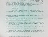 Documentos protocolados no MP contra Rogério Teófilo