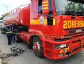 Assaltante morre atropelado por caminhão do Corpo de Bombeiros