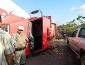 Caminhão tomba na AL-115 em Arapiraca e população saqueia carga de batatas