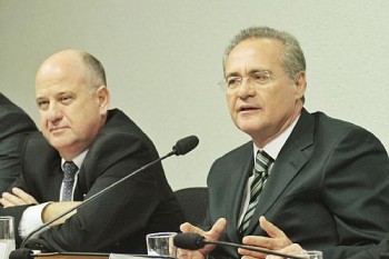 Renan e o ministro interino de Minas e Energia, Márcio Zimmermann