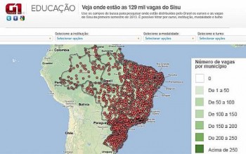 Mapa do G1 mostra onde estão as mais de 129 mil vagas do Sisu 2013