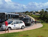 Trânsito completamente interditado no entorno da JUca Sampaio