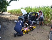 Quatro pessoas ficaram feridas no acidente