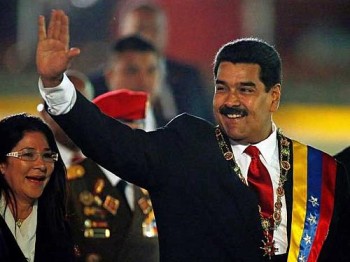 O presidente Nicolas Maduro, durante desfile do Dia da Independência em Caracas, na Venezuela.