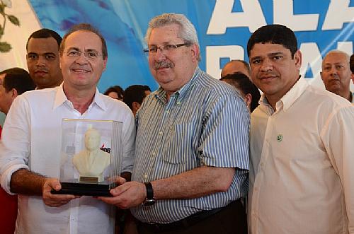 Senador Renan, Antônio Neto e Ed Sampaio, dirigentes da CSB nacional e estadual