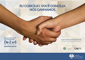 Semana Nacional da Conciliação em Alagoas começa nesta segunda (02)