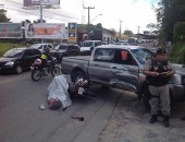 Motoqueiro morre ao colidir frontalmente em uma caminhoneta; Trânsito na região está comprometido