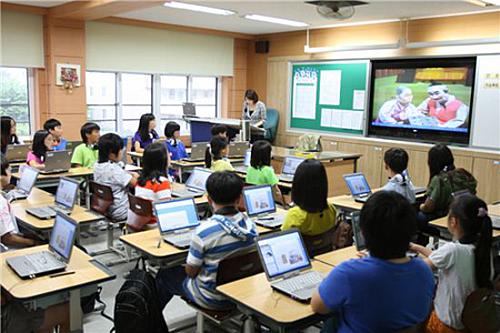 Sala de aula na Coreia do Sul