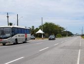 Até o meio-dia, o fluxo de veículos era considerado normal na AL 101 Sul