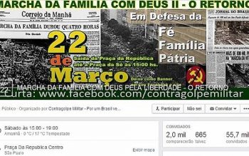 Página da Marcha da Família convida 55,7 mil para o evento, mas consegue só 2 mil confirmações