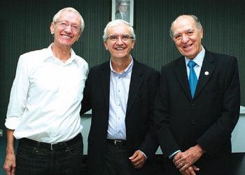 Nestor Muller e Delfin Gonzales (Grupo Delfin) e o provedor Humberto Gomes de Melo