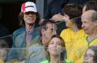 Mick Jagger ao lado do filho Lucas no Mineirão