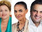 Dilma Rousseff (PT), Marina Silva (PSB) e Aécio Neves (PSDB)