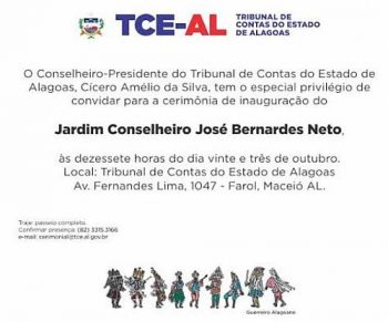 TCE inaugura Jardim Conselheiro José Bernardes