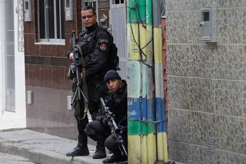 Batalhão da Polícia Militar, na favela Nova Holanda, no conjunto de favelas da Maré, zona norte da capital fluminense