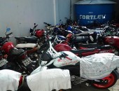 Central de Flagrantes está abarrotada de motocicletas apreendidas