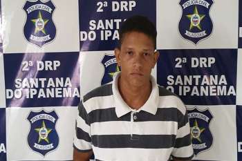 Jório Teixeira dos Santos, de 24 anos, preso no Sertão alagoano (Foto: ASCOM/PC) 