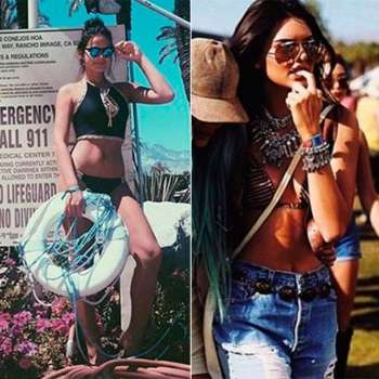 Bruna Marquezine (à esquerda) e Kendall Jenner (à direita)