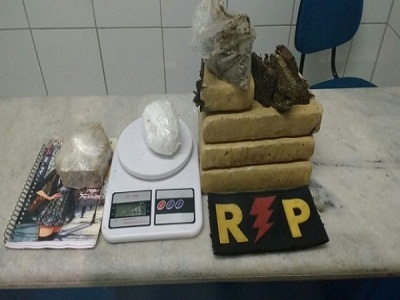 Maconha, crack e cocaína foram encontradas durante ação das Polícias