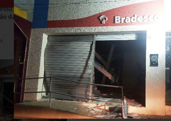 Agência do Bradesco ficou parcialmente destruída