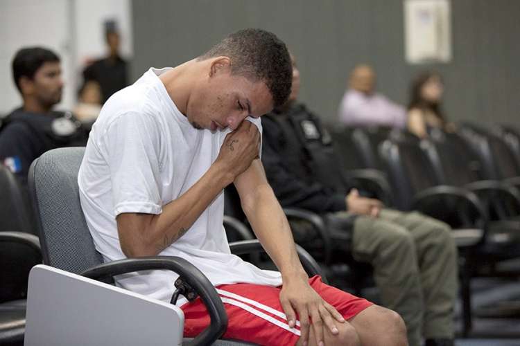 Réu José Inaldo durante o julgamento, que ocorreu na Esmal.