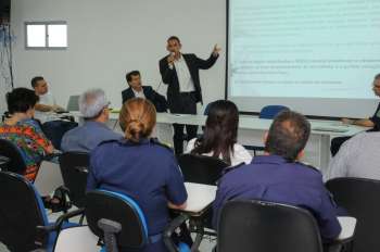 Coletiva na Guarda Municipal sobre esquema de segurança para o Carnaval.