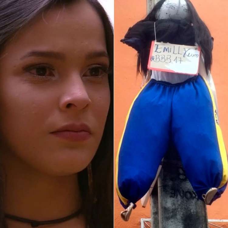 Emilly virou boneco Judas no Sábado de Aleluia