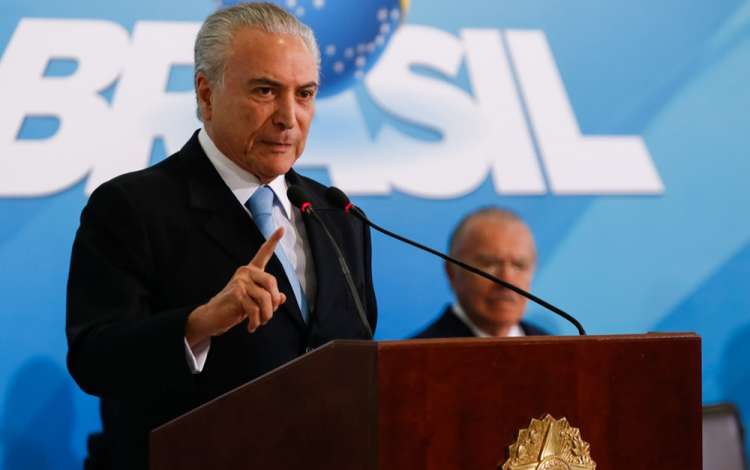 O presidente Michel Temer, durante evento no Planalto nesta quarta (31) 