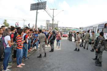 Estudantes no protesto do Cepa