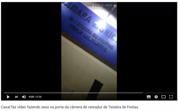 Casal gravou vídeo de sexo em frente à câmara de vereadores no sul da Bahia