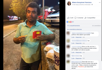 Jovem ajuda morador de rua