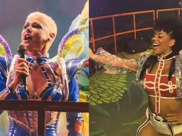 Xuxa escala paquita negra em show no Rock in Rio